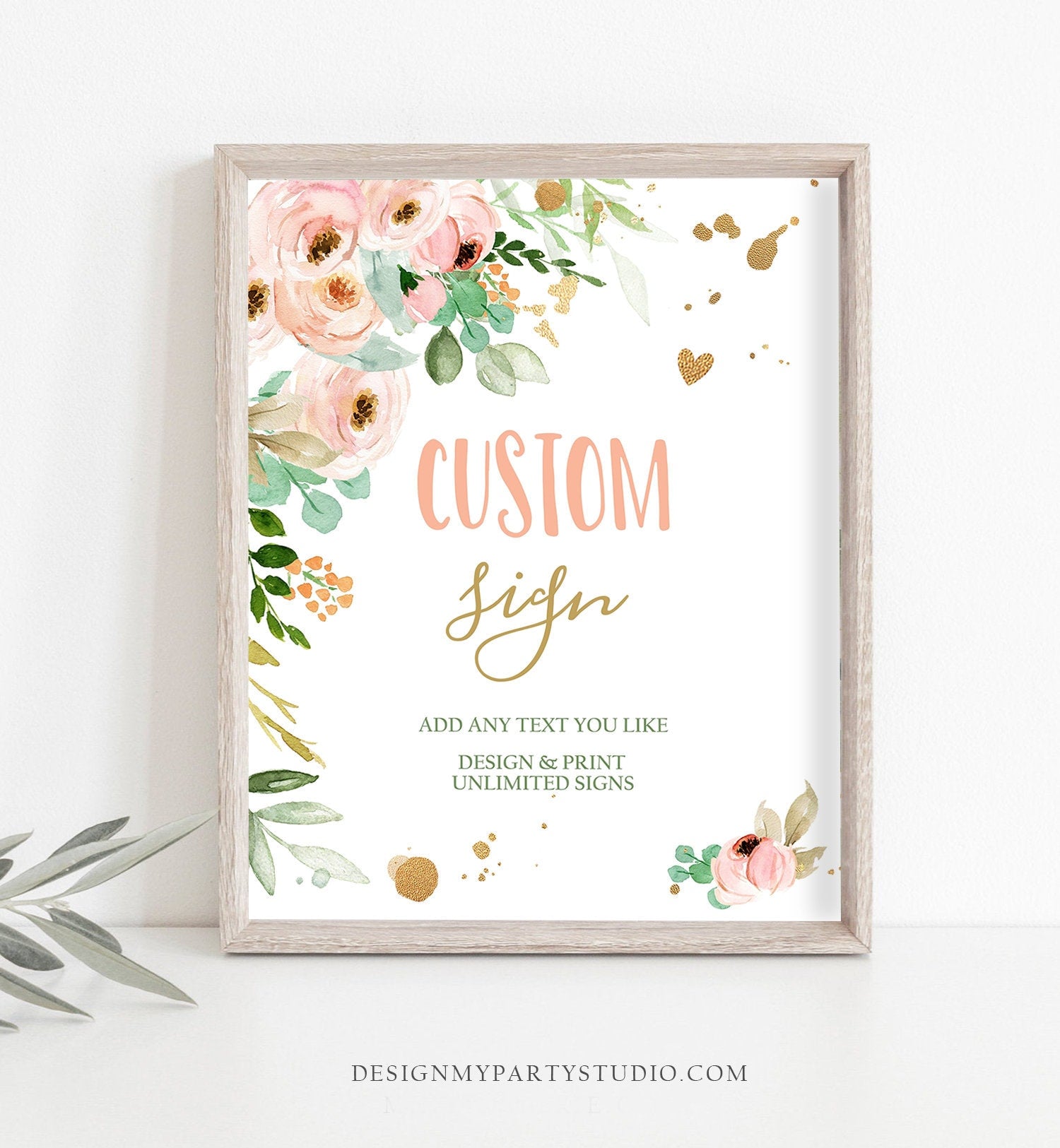 Editable Custom Sign Floral Sign Pink Gold Girl Birthday Decor Little Miss Onederful Table Sign Decoration 8x10 Download PRINTABLE 0147