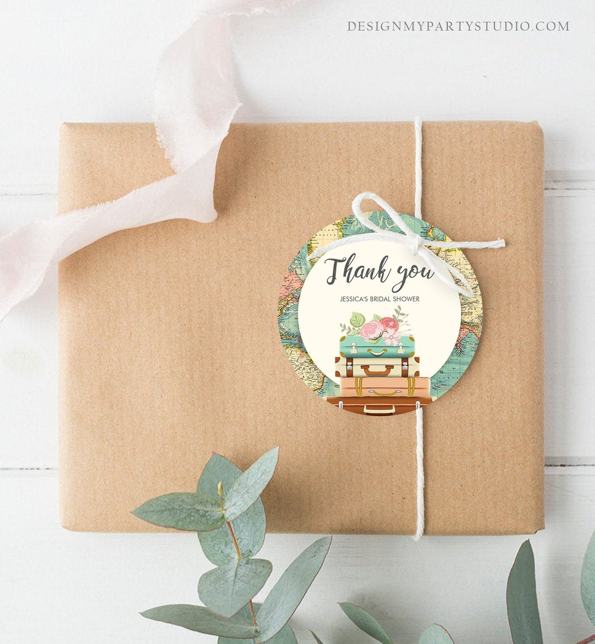 Editable Travel Favor Tags Travel Adventure Bridal Shower Round Square Suitcases Label Stickers Map Download Digital Template Printable 0044