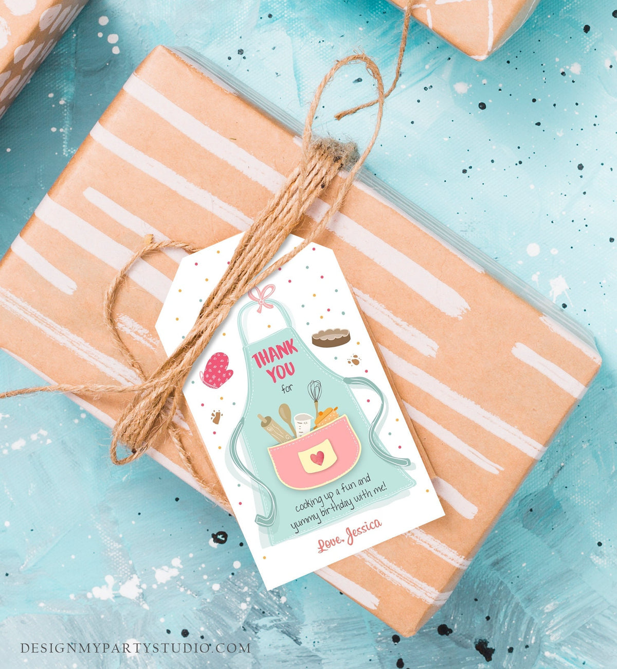 Editable Cooking Favor Tags Tags Baking Birthday Thank you tags Kids Stock The Kitchen Bridal Shower Tags Template Corjl PRINTABLE 0219