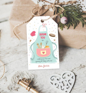 Editable Cooking Favor Tags Tags Baking Birthday Thank you tags Kids Stock The Kitchen Bridal Shower Tags Template Corjl PRINTABLE 0219
