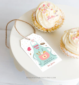 Editable Cooking Favor Tags Tags Baking Birthday Thank you tags Kids Stock The Kitchen Bridal Shower Tags Template Corjl PRINTABLE 0219