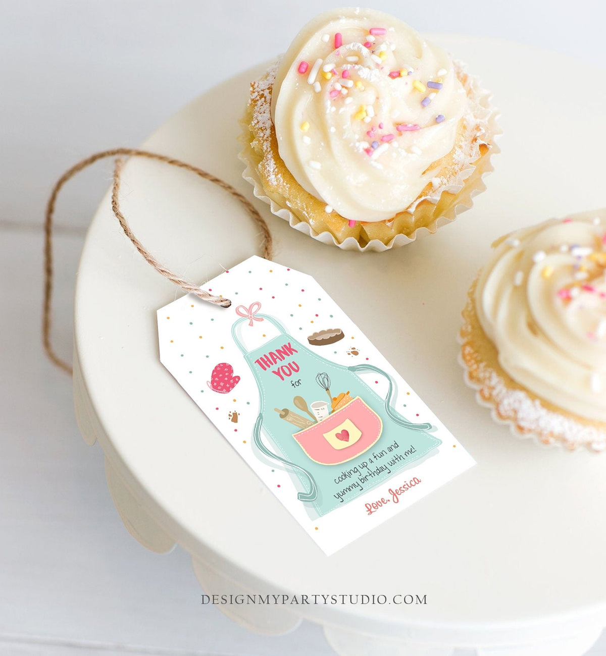 Editable Cooking Favor Tags Tags Baking Birthday Thank you tags Kids Stock The Kitchen Bridal Shower Tags Template Corjl PRINTABLE 0219