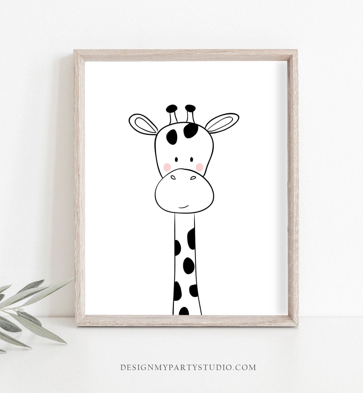 Giraffe Nursery Print Kids Wall Art Poster Art Nursery Safari Kids Room Modern Minimalist Cute Giraffe Digital Download Printable 0039