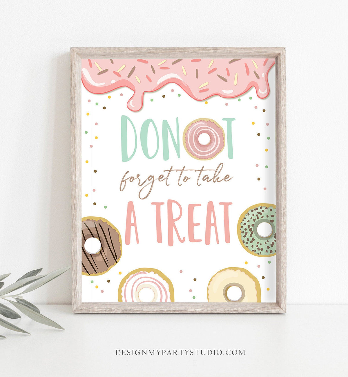 Donut Baby Shower Signs Donut Sign Birthday Treat Sign Donut Dessert Table Donut Forget Treat Sprinkle Girl Decor Download Printable 0320