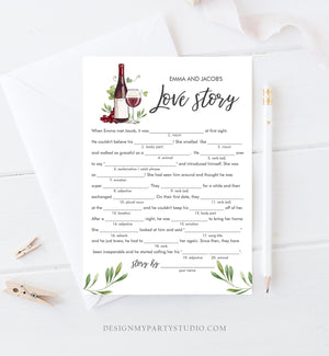 Editable Love Story Bridal Shower Game Wine Tasting Vineyard Grapes Wedding Shower Activity Funny Download Corjl Template Printable 0234