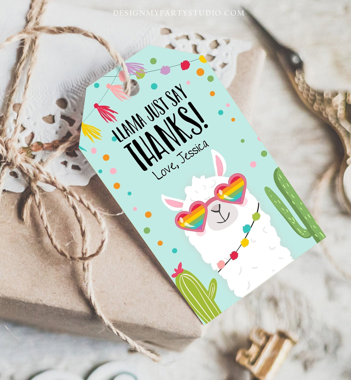 Editable Llama Favor Tags Whole Llama Fun Thank You Tags Llama Birthday Fiesta Mexican Cactus Gift Tag Alpaca Digital Download Template 0079