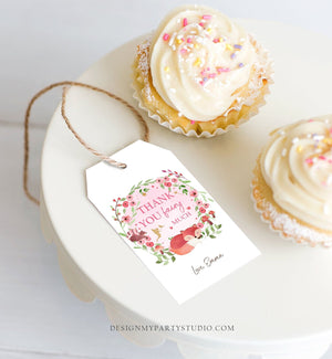 Editable Woodland Fairy Favor Tags Enchanted Forest Birthday Thank you tags Label Girl Woodland Gift tags Template PRINTABLE Corjl 0173