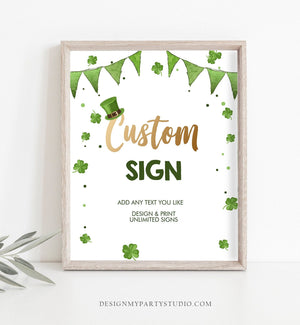 Editable Custom Sign St. Patrick's Day Sign St Patricks Day Decor Shamrock Table Sign Clover Download Corjl Template Printable 8x10 0115