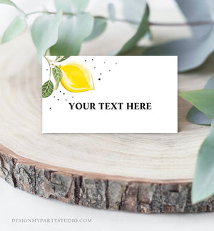 Editable Lemon Food Tent Cards Watercolor Lemon Food Labels Place Card Bridal Shower Lemonade Citrus Summer Boho Corjl Template 0307