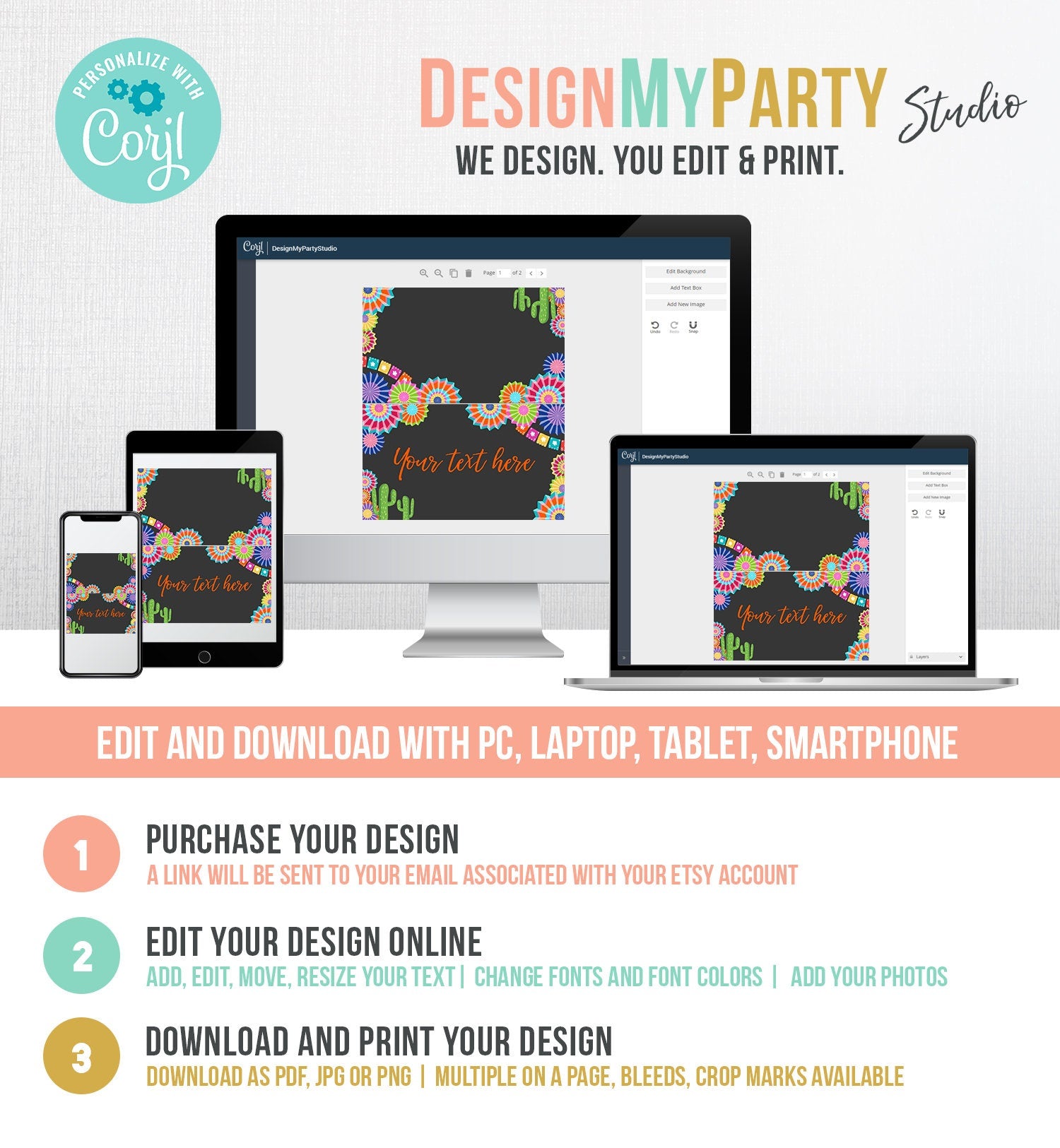 Editable Fiesta Cactus Food Labels Fiesta Party Place Card Tent Card Birthday Baby Shower Mexican Fiesta Confetti Decor Corjl Template 0236