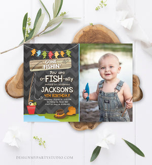 Editable Fishing Birthday Invitation Boy o-Fish-Ally Reeling the Big One Gone Fishing Fishin Digital Download Corjl Template Printable 0080