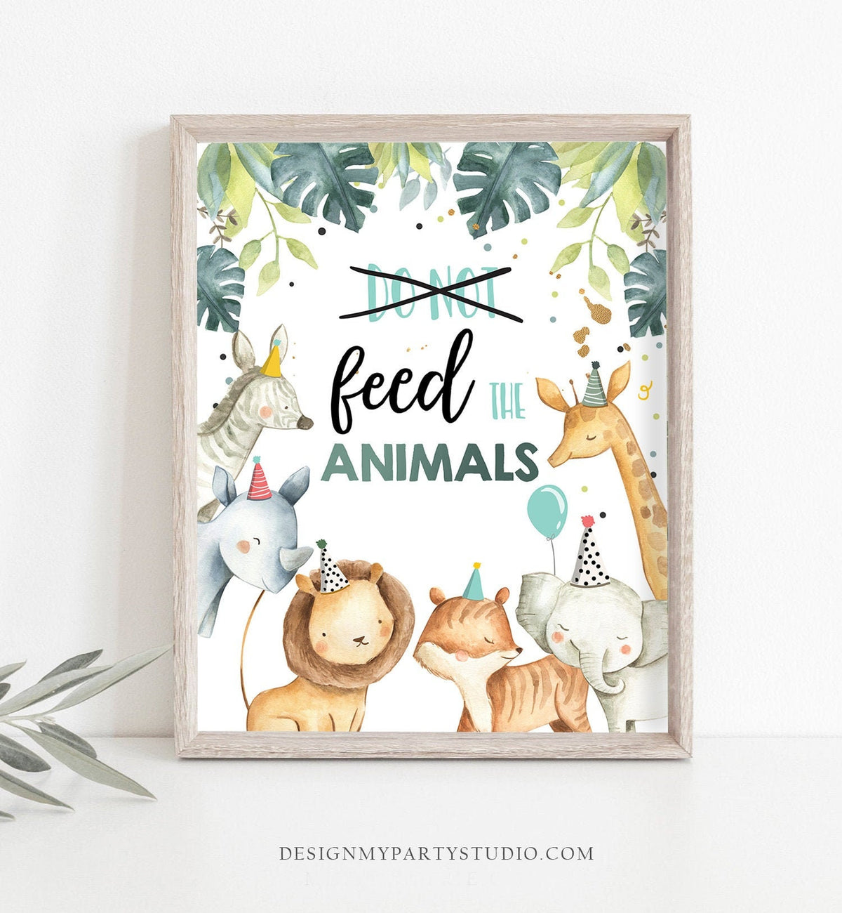 Dont Feed The Animals Birthday Sign Party Animals Decor Safari Birthday Wild One Animals Table Sign Zoo Boy Party Jungle PRINTABLE 0163