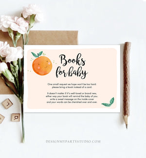 Editable A Little Cutie is on the Way Bring a Book Card Clementine Baby Shower Book Insert Books for Baby Template PRINTABLE Corjl 0330