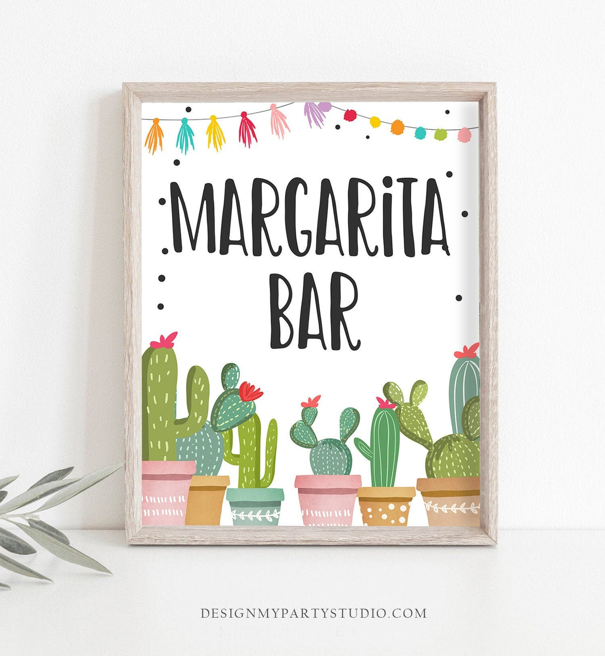 Margarita Bar Sign Fiesta Margarita Sign Fiesta Bridal Shower Cactus Baby shower Succulent Bar Sign 8x10 Instant Download Printable 0254
