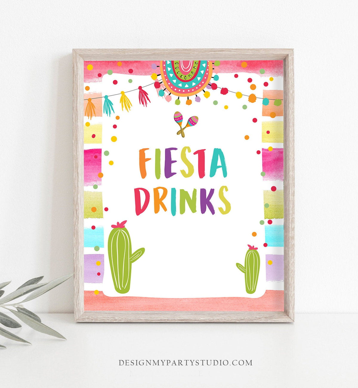 fiesta succulent Fiesta Drinks Table Sign Mexican Food Cactus Succulent Birthday Baby B