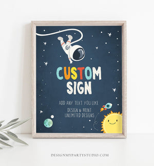 Editable Outer Space Custom Sign Astronaut Birthday Party Space Sign Space Rocket Table Sign Decoration 8x10 Instant Download PRINTABLE 0046