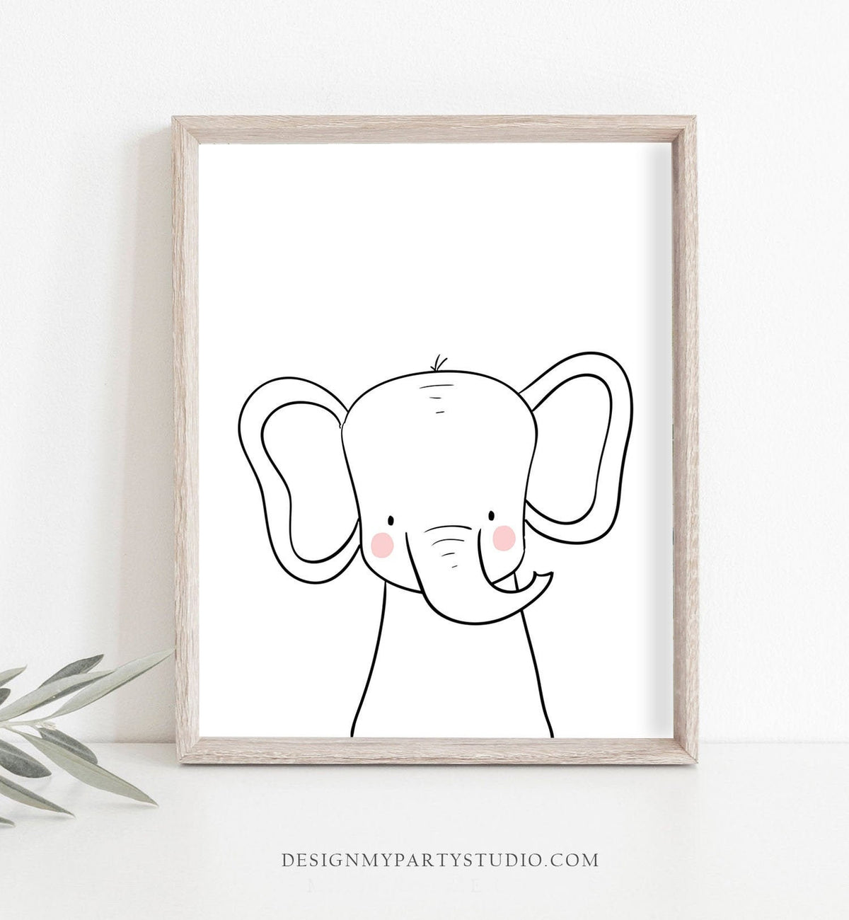Elephant Nursery Print Kids Wall Art Poster Art Nursery Safari Kids Room Modern Minimalist Cute Elephant Digital Download Printable 0039
