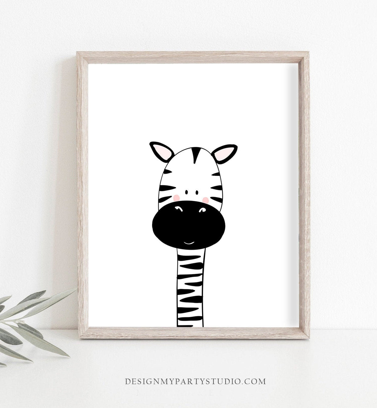 Zebra Nursery Print Kids Wall Art Poster Art Nursery Safari Kids Room Modern Minimalist Cute Zebra Digital Download Printable 0039