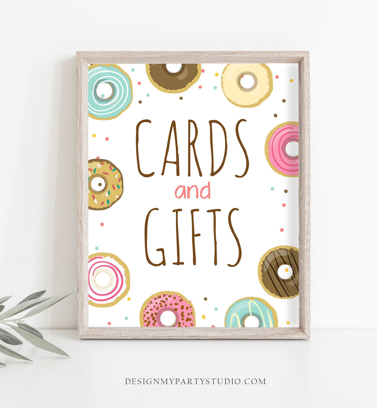 Cards and Gifts Donut Birthday Sign Gift Table Decor Sweet Birthday Pink Girl Birthday Decorations Donut Digital Download Printable 0050