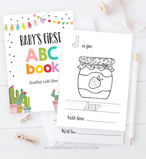 ABC Coloring Book Baby Shower Game Shower Activity Baby Book Coloring Pages Alphabet Flash Cards First ABC pdf Fiesta Theme PRINTABLE 0254