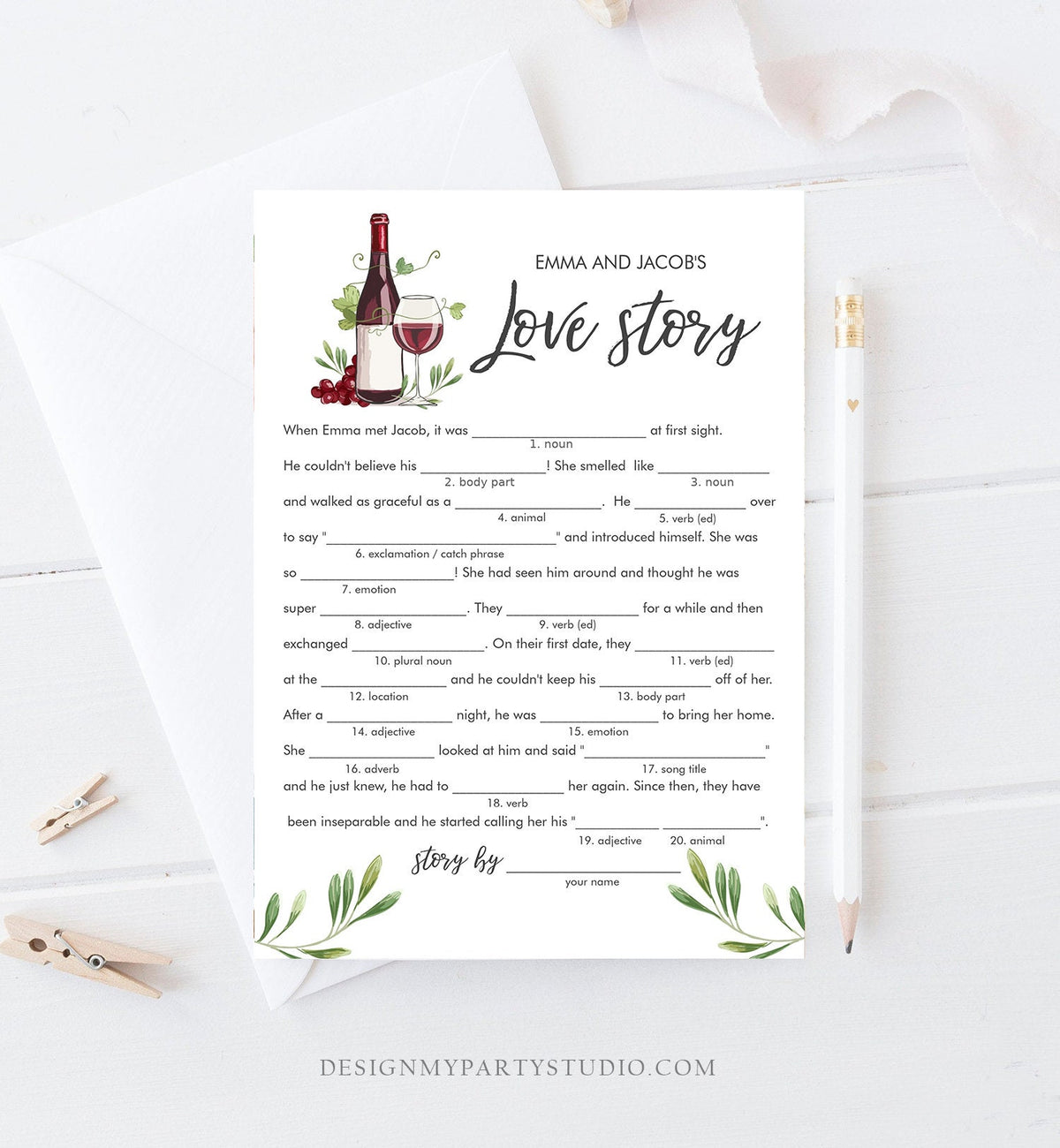 Editable Wine Tasting Bridal Shower Games Bundle Wedding Shower Activity Vineyard Grapes Brunch and Bubbly Corjl Template Printable 0234