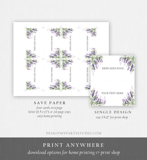 Editable Lavender Food Labels Place Card Lavender Tent Card Escort Card Bridal Shower Boho Greenery Floral Corjl Template Printable 0206