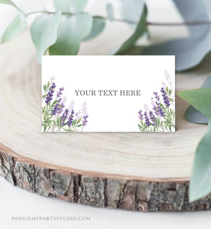 Editable Lavender Food Labels Place Card Lavender Tent Card Escort Card Bridal Shower Boho Greenery Floral Corjl Template Printable 0206