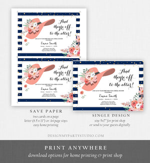 Editable Bridal Shower Invitation Derby Wear a Hat Horse races Floral Rose Gold Blush Pink Navy Blue Download Printable Template Corjl 0249