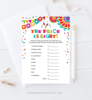 Editable The Price is Right Game Fiesta Baby Shower Cactus Mexican Shower Game Baby Coed Sprinkle Download Corjl Template Printable 0045