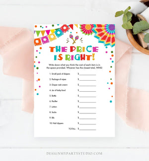 Editable The Price is Right Game Fiesta Baby Shower Cactus Mexican Shower Game Baby Coed Sprinkle Download Corjl Template Printable 0045