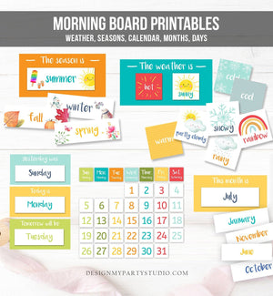 Morning Board Printable Activity Toddler Kids Homeschool Weather Chart Calendar Preschool Daycare Seasons Months Download Printable 0341