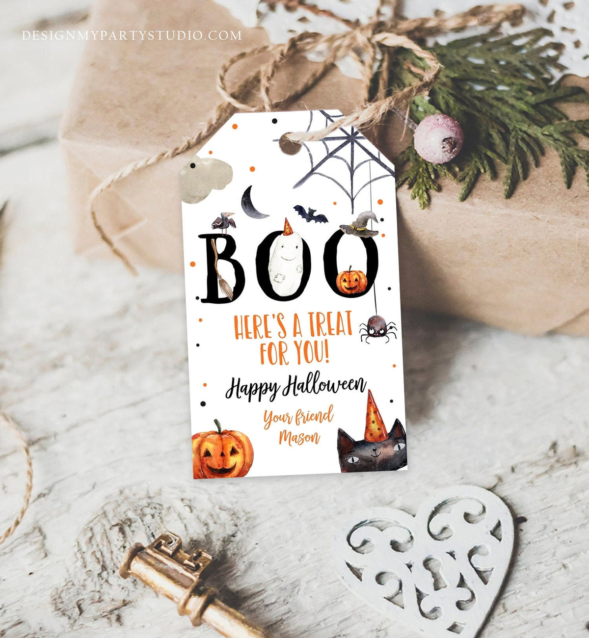 Editable Halloween Favor Tags Boo Gift Tags Costume Party Trick Or Treat Favor Tags Birthday Party Download Printable Template Corjl 0261