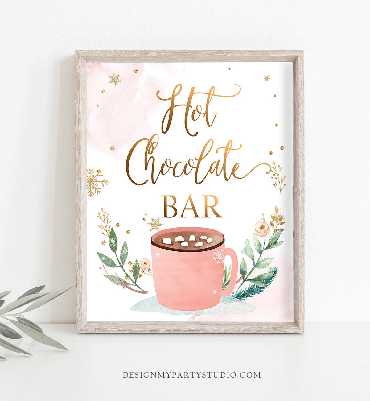 Hot Chocolate Bar Sign Hot Cocoa Bar Printable Table Sign Christmas Bi - Design My Party Studio for Hot Chocolate Bar Free Printables