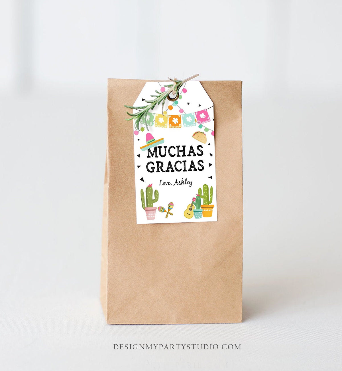 Editable Cactus Fiesta Favor Tag Mexican Muchas Gracias Thank You Tag Shower Succulent Taco Twosday Birthday Digital Template Prntable 0161