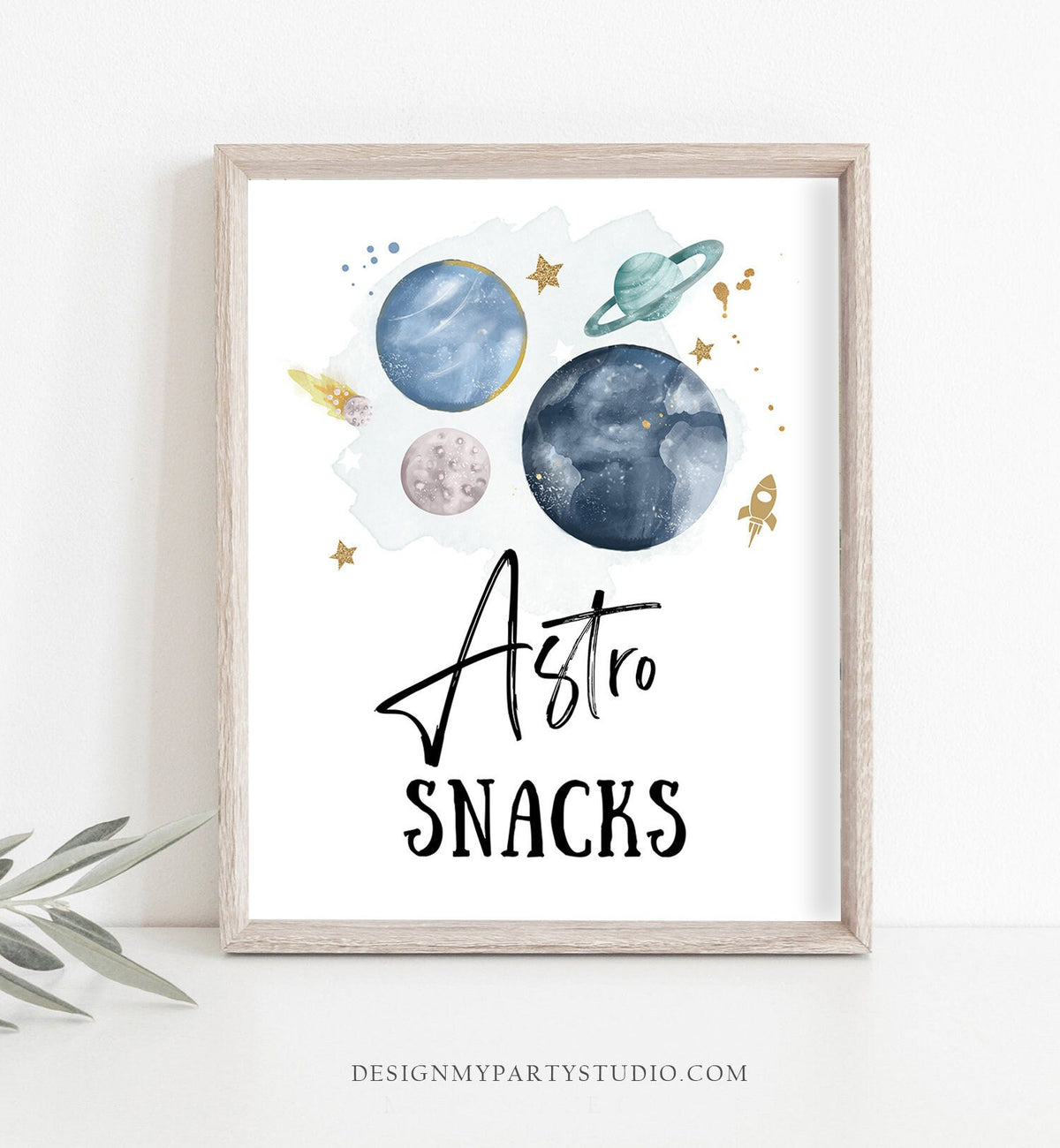 Astro Snacks Space Party Sign Outer Space Birthday Sign Galaxy Party Decor Dessert Table Boy Snacks Sign Planets Astronaut Printable 0357