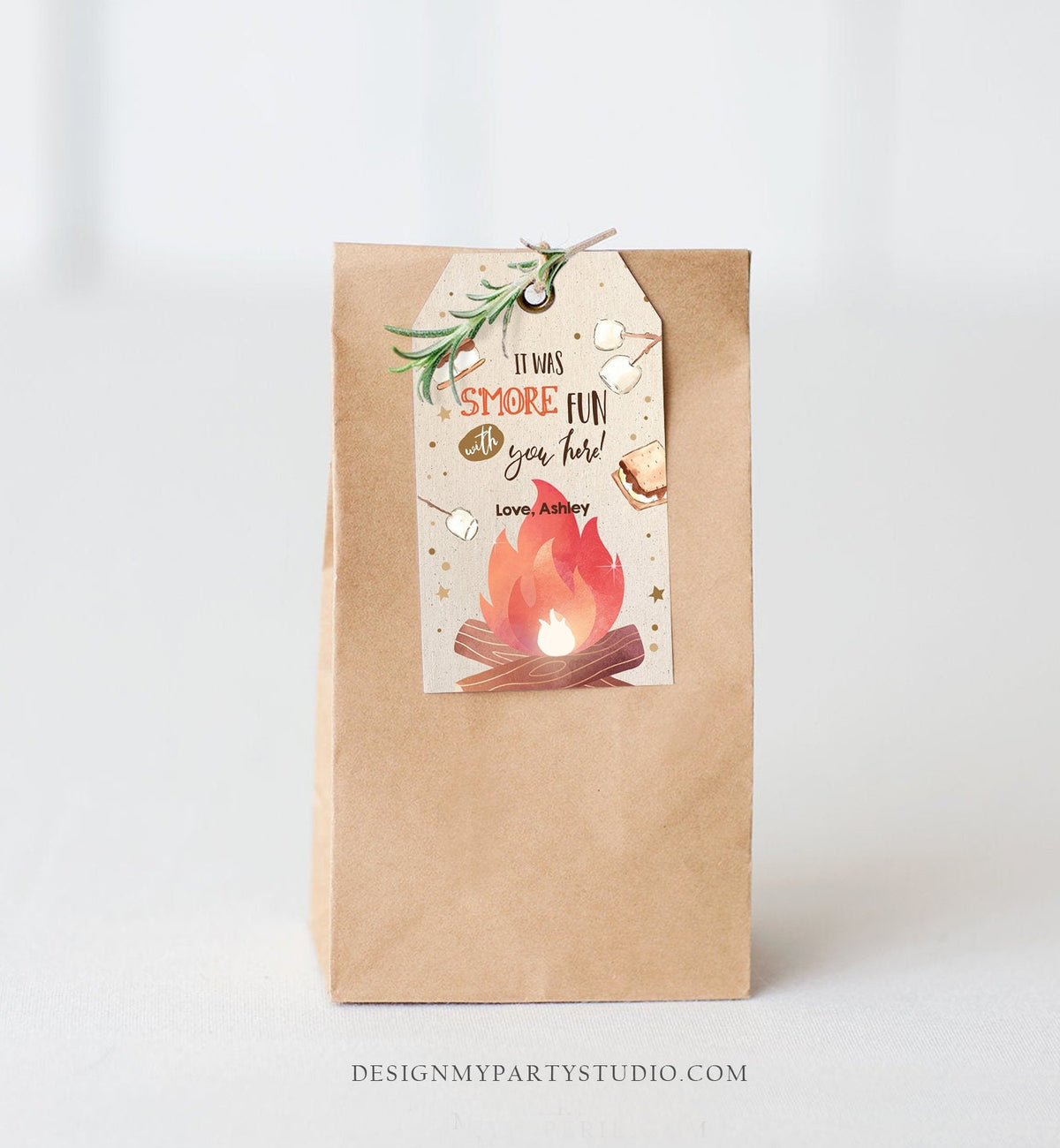 Editable S&#39;more Fun Favor Tags Thank you Backyard Bonfire Party Birthday Bonfire With You Shower Fall Digital Template Printable 0179