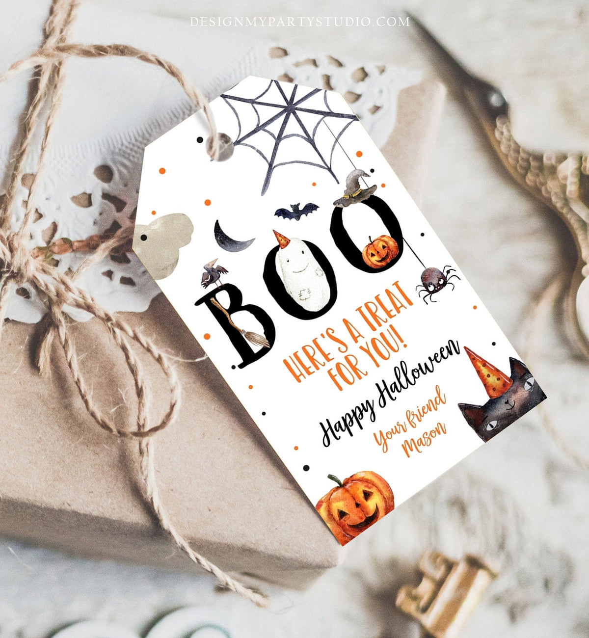 Editable Halloween Favor Tags Boo Gift Tags Costume Party Trick Or Treat Favor Tags Birthday Party Download Printable Template Corjl 0261