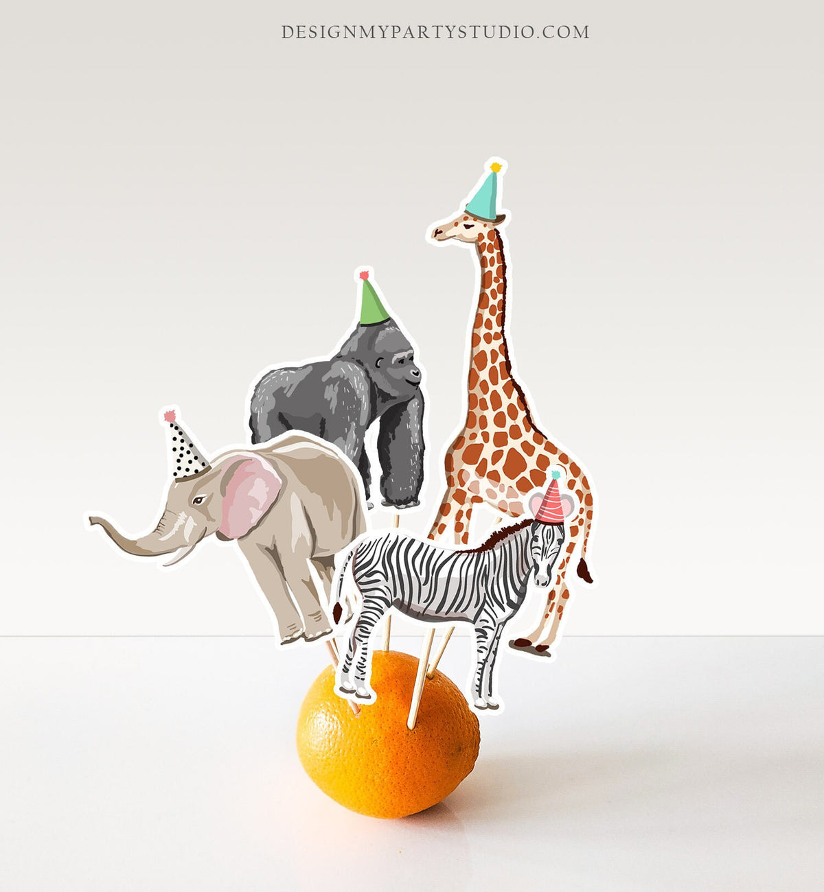 Party Animals Centerpieces Safari Animals Birthday Party Jungle Cake Topper Table Decor Safari Party Decorations DIY Digital Printable 0142