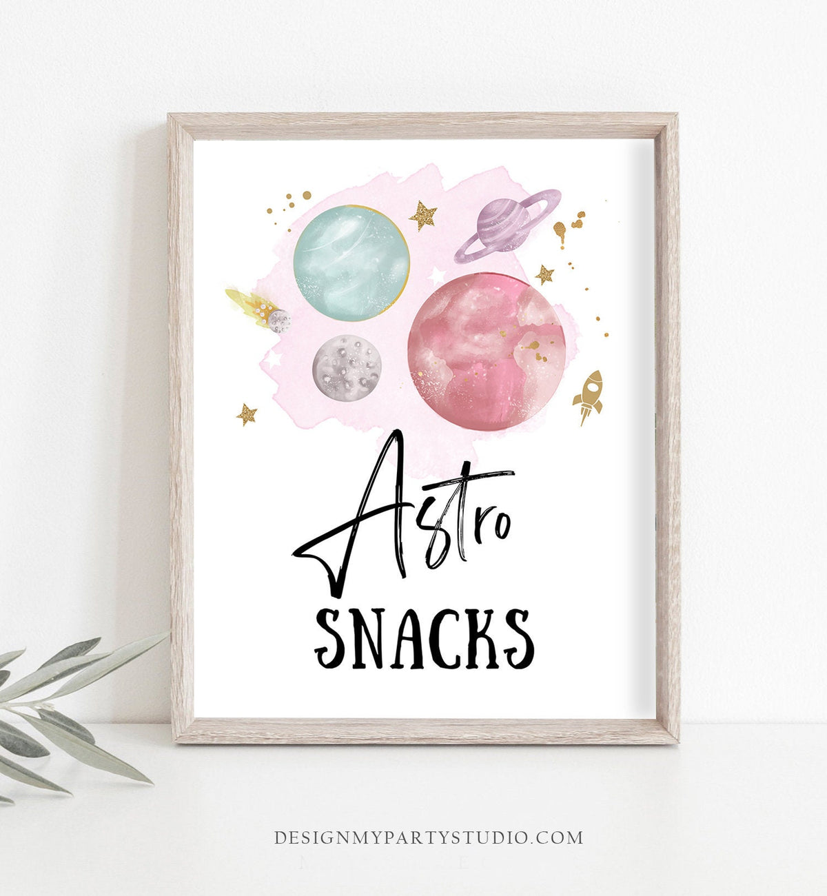 Astro Snacks Space Party Sign Outer Space Birthday Sign Galaxy Party Decor Dessert Table Boy Snacks Sign Planets Astronaut Printable 0357