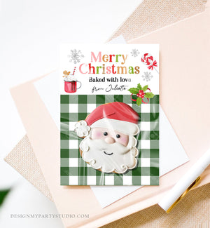 Editable Personalized Cookie Card Merry Christmas Cookie Card Gift Tag Mini Cookie Packaging Printable Instant Download Template Corjl 0358
