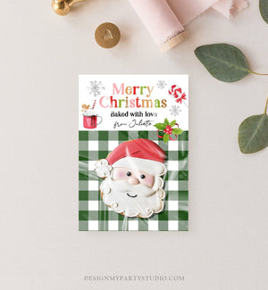 Editable Personalized Cookie Card Merry Christmas Cookie Card Gift Tag Mini Cookie Packaging Printable Instant Download Template Corjl 0358