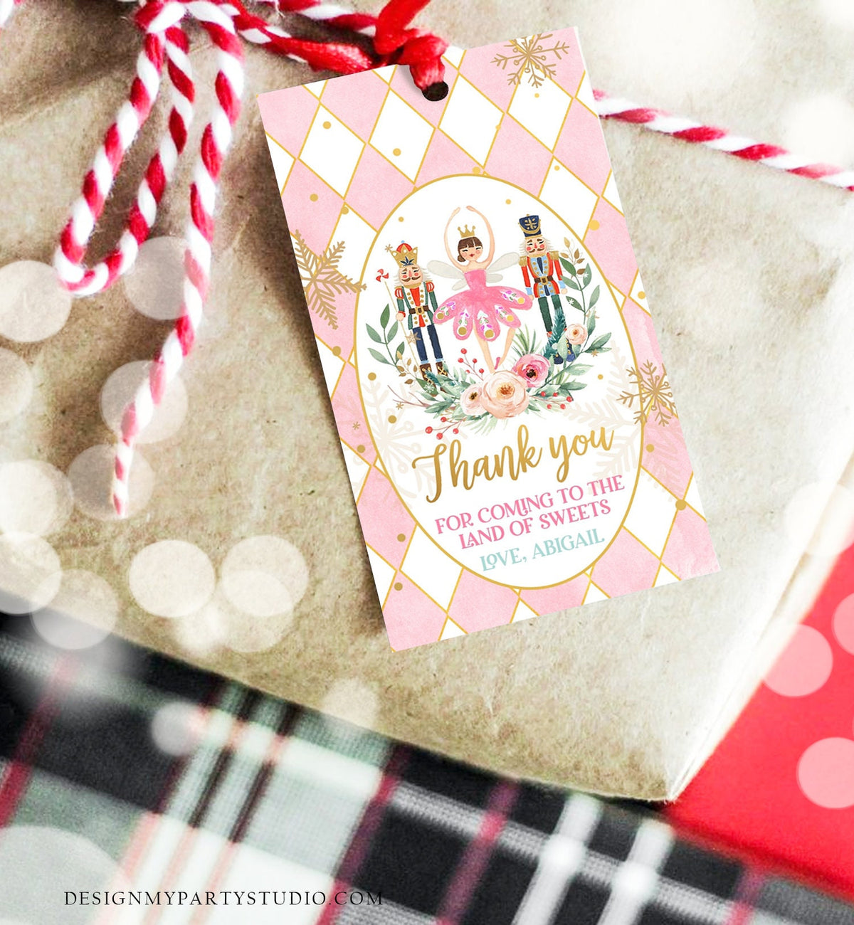 Editable Nutcracker Favor Tag Land of Sweets Birthday Thank You Tag Sugar Plum Fairy Christmas Winter Digital Template Printable 0352