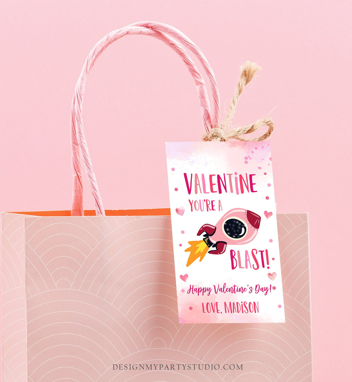 Editable Valentine You Are Out A Blast Favor Tag Thank You Space Rocket Out This Of World Valentine&#39;s Day Digital Template Printable 0370