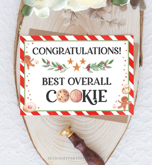 Editable Cookie Award Certificates Voting Awards Cookie Voting Cards Christmas Cookie Exchange Party Holiday Download Corjl Template 0358