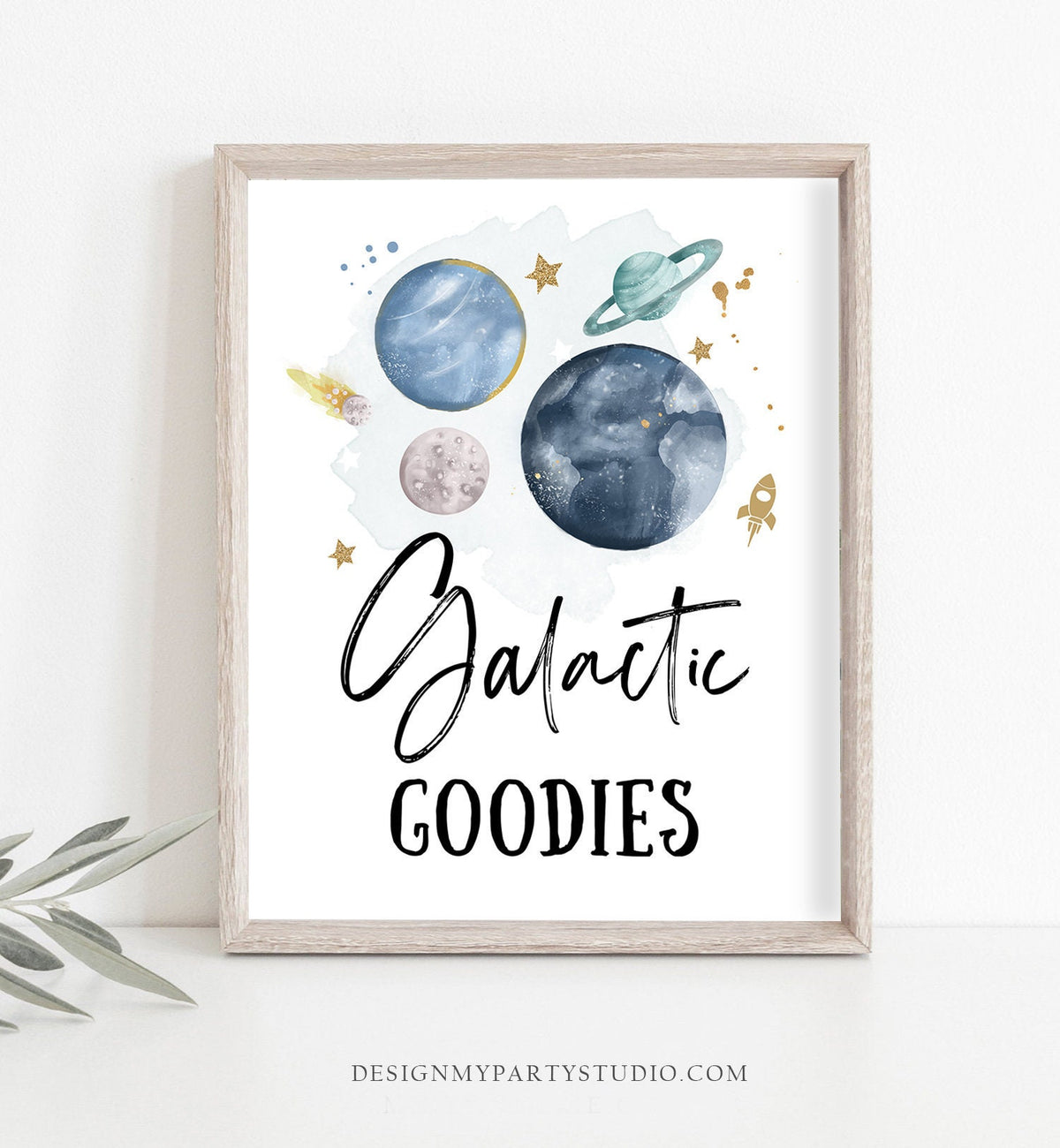 Galactic Goodies Space Party Sign Outer Space Birthday Sign Galaxy Party Decor Favors Table Dessert Boy Snacks Sign Planets Printable 0357