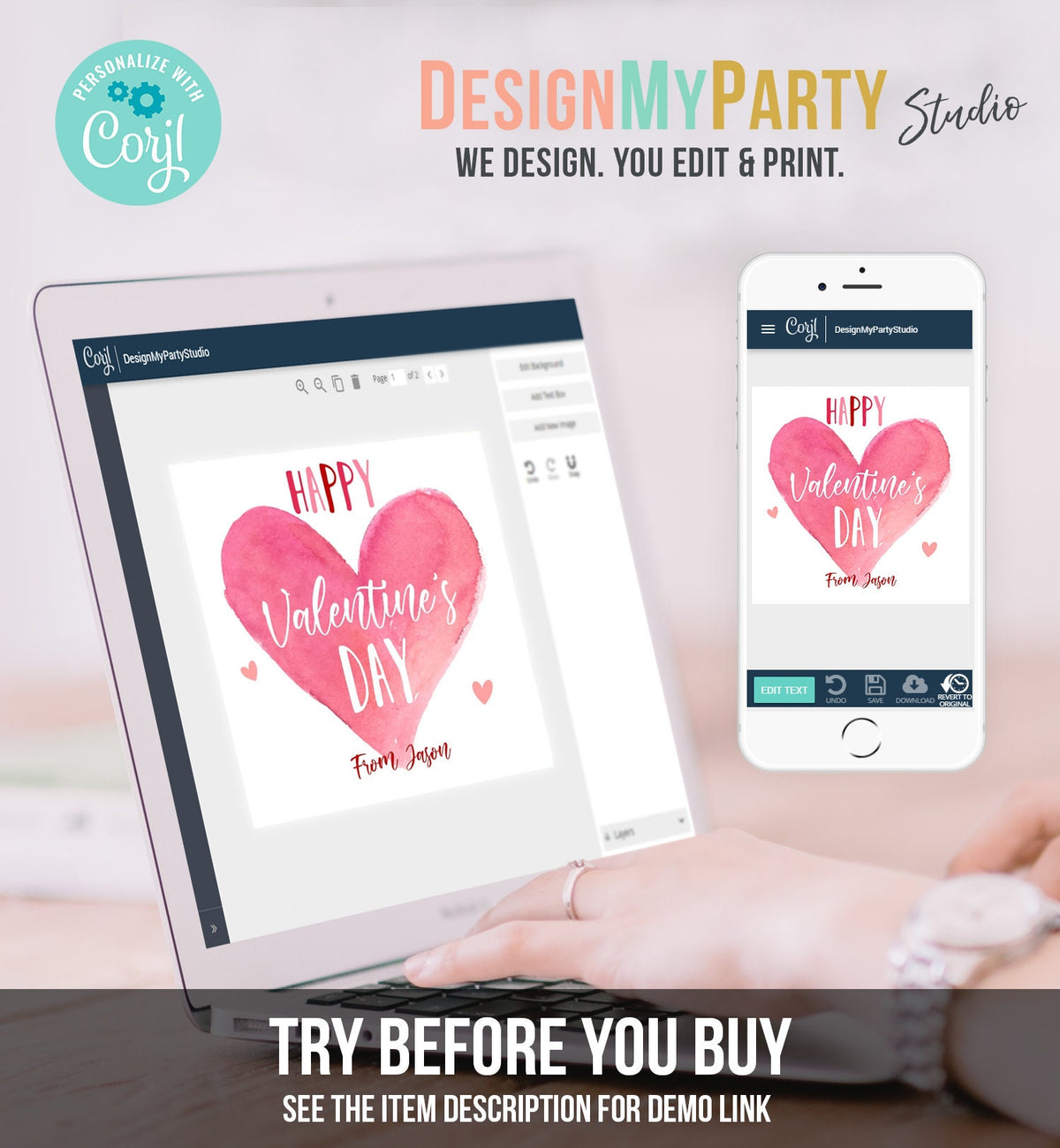 Editable Valentine&#39;s Day Cookie Tags Happy Valentine&#39;s Day Cookies Tag Sticker Pink Red Valentines Day Card Digital Template Printable 0370