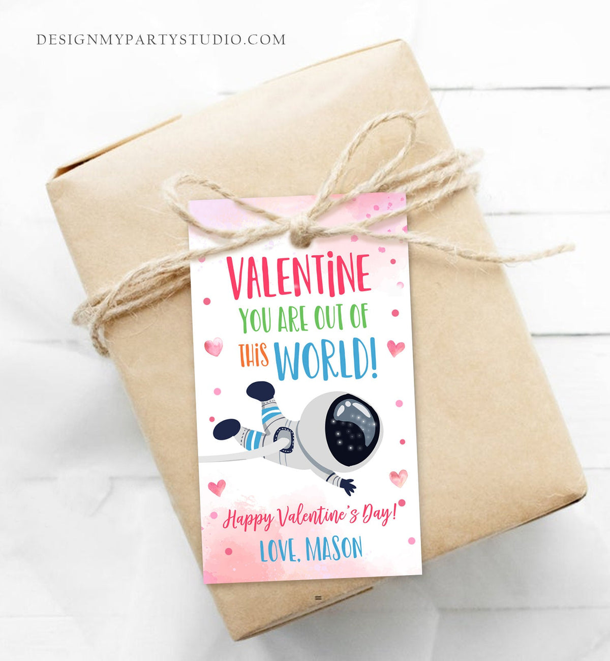 Editable Valentine You Are Out Of This World Favor Tag Thank You Space Astronaut Space Valentine&#39;s Day Tag Digital Template Printable 0370