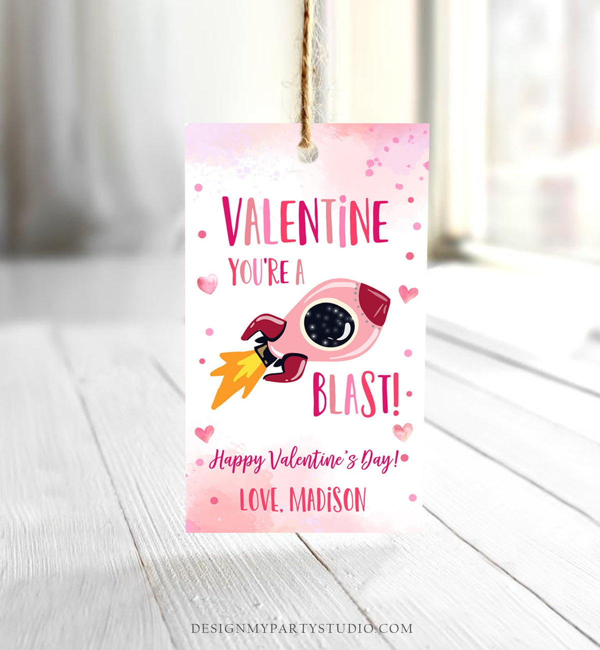 Editable Valentine You Are Out A Blast Favor Tag Thank You Space Rocket Out This Of World Valentine&#39;s Day Digital Template Printable 0370