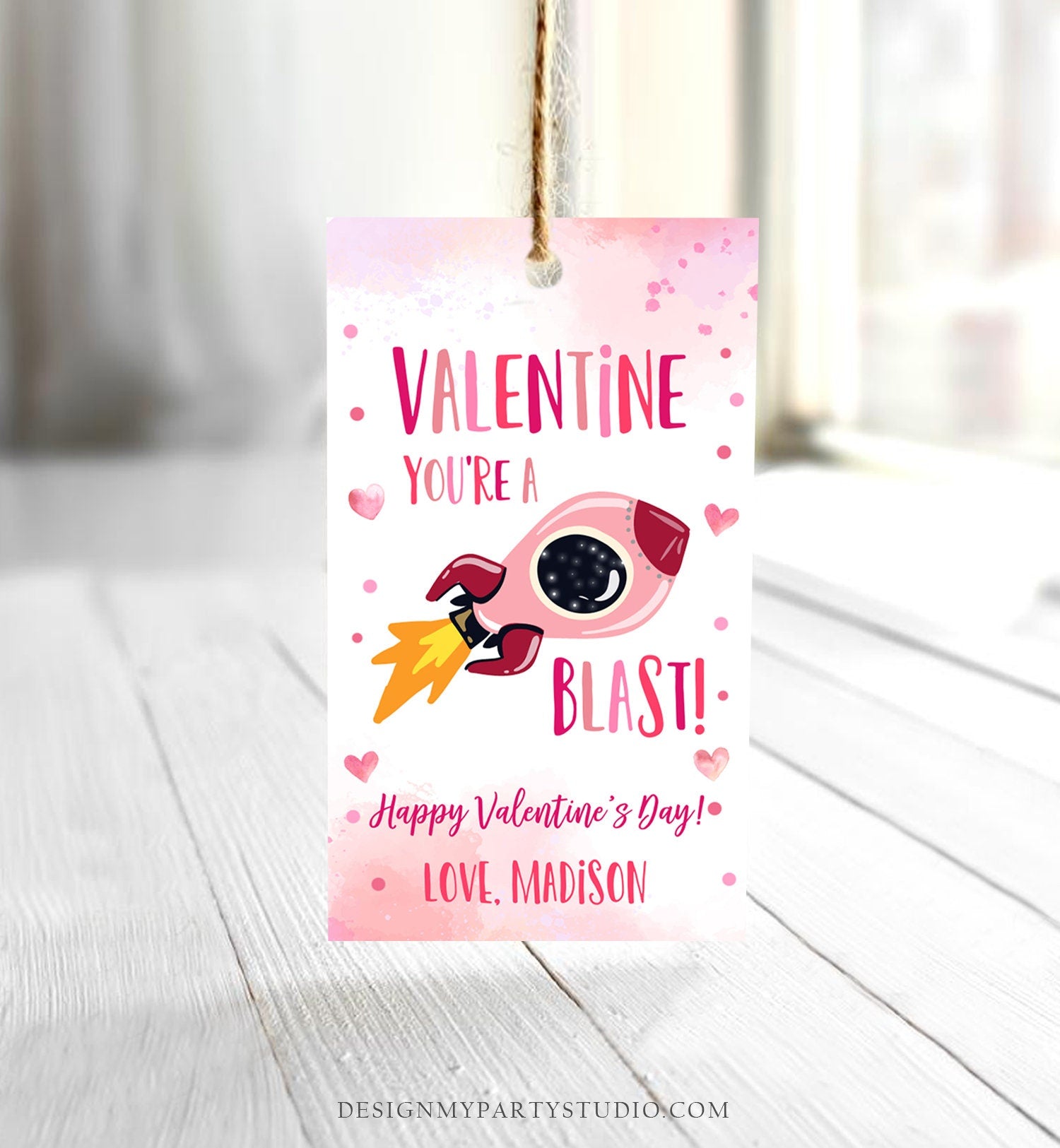 Editable Valentine You Are Out A Blast Favor Tag Thank You Space Rocket Out This Of World Valentine's Day Digital Template Printable 0370