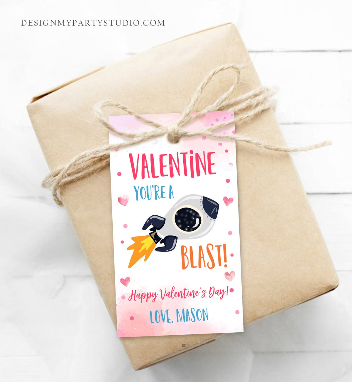 Editable Valentine You Are Out A Blast Favor Tag Thank You Space Rocket Out This Of World Valentine&#39;s Day School Non-Candy Printable 0370